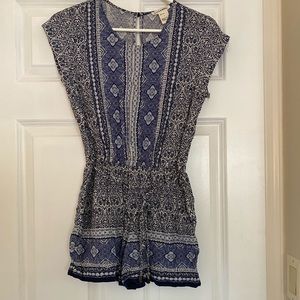 Navy Printed Romper